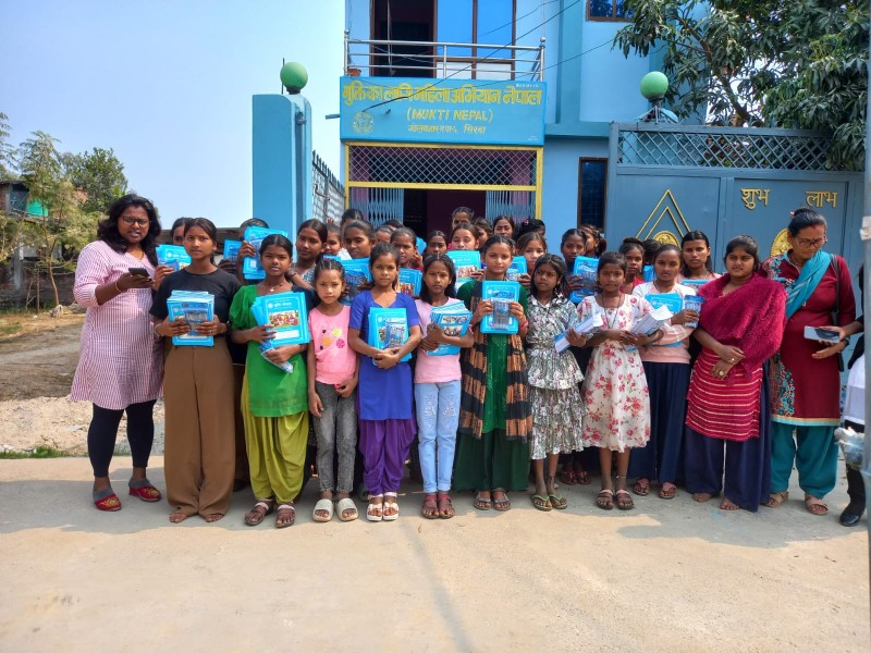 Distribution of stationery to support girl child education-Mukti Nepal